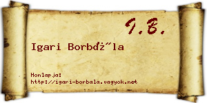 Igari Borbála névjegykártya